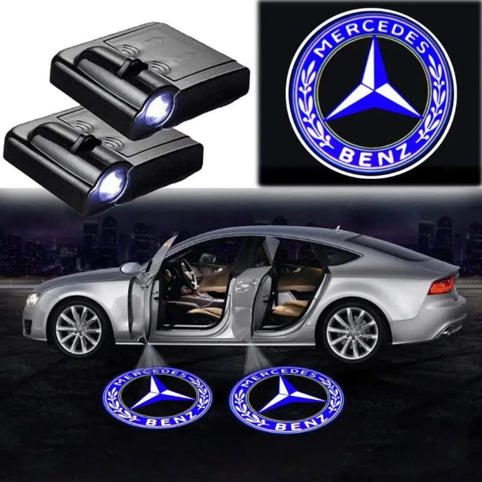 Set Of 2 Mercedes Benz Striking Door Illumination Light Logo