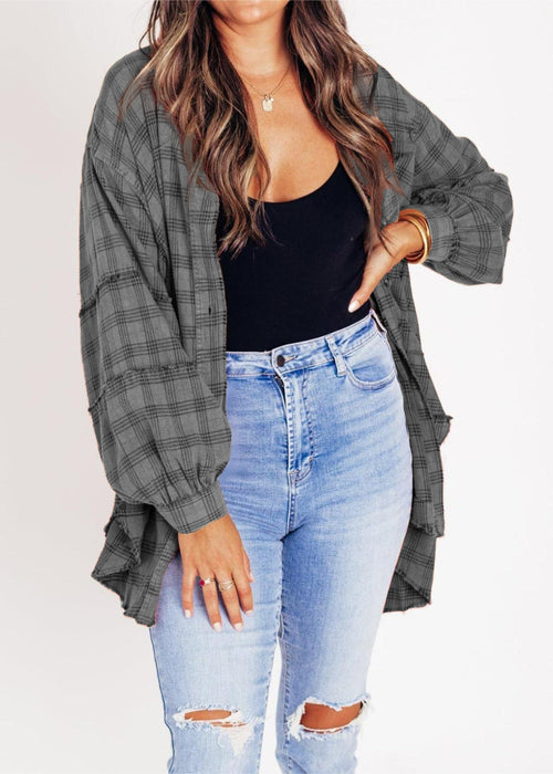 Oversized Flannel Shirt Jacket