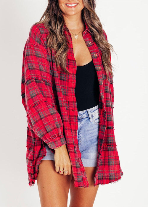 Oversized Flannel Shirt Jacket