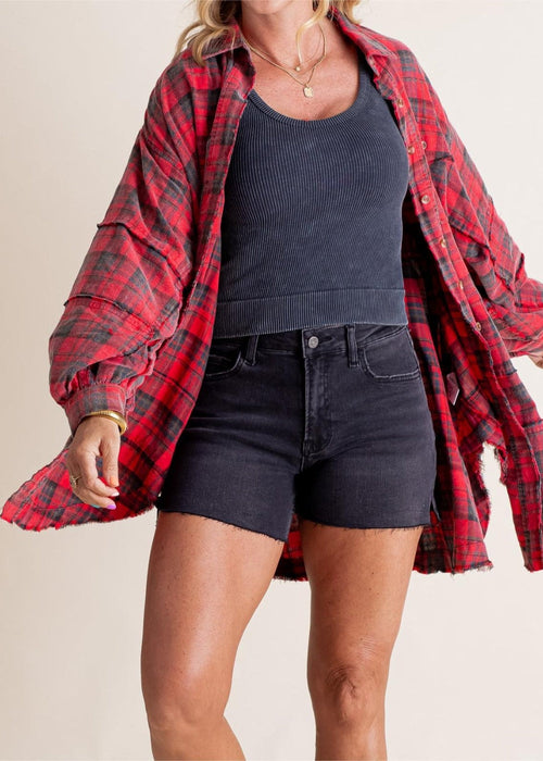 Oversized Flannel Shirt Jacket