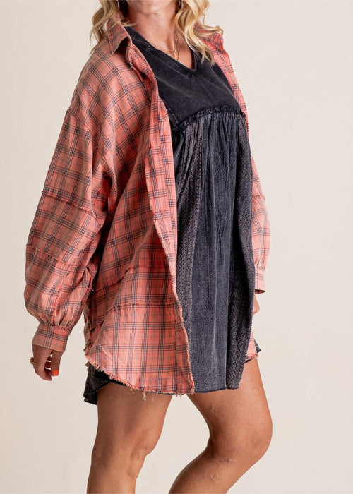 Oversized Flannel Shirt Jacket