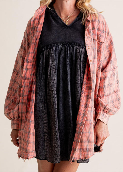 Oversized Flannel Shirt Jacket