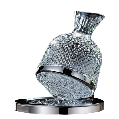 360° Rotating Crystal Wine Decanter with Tray