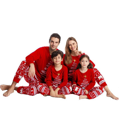 Holiday Pajama Set with Christmas Tree Lights Print