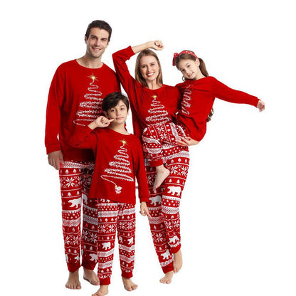 Holiday Pajama Set with Christmas Tree Lights Print