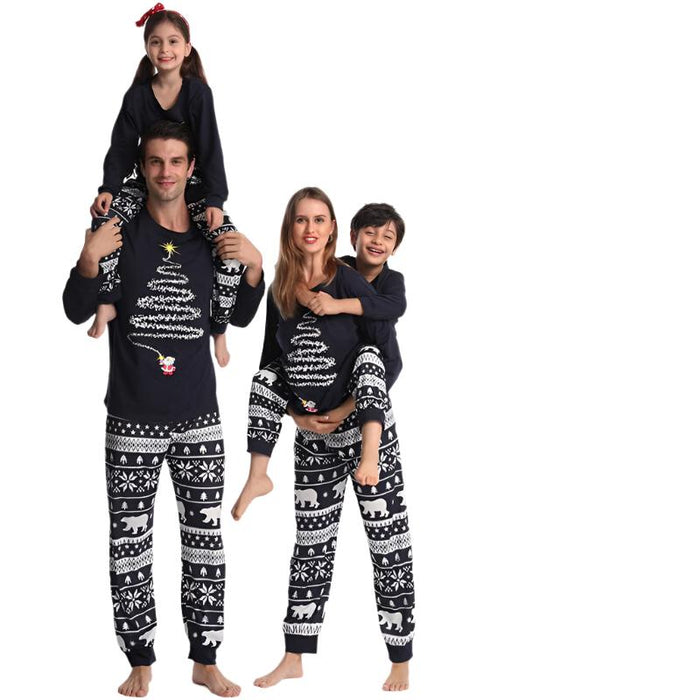 Holiday Family Pajama Sets With Christmas Tree Lights Print