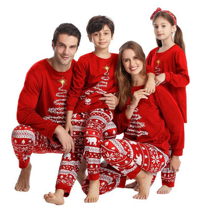 Holiday Pajama Set with Christmas Tree Lights Print