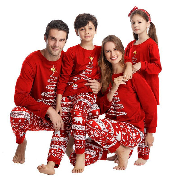 Holiday Family Pajama Sets With Christmas Tree Lights Print