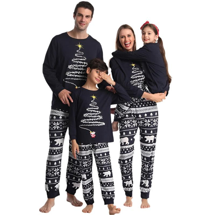 Holiday Family Pajama Sets With Christmas Tree Lights Print