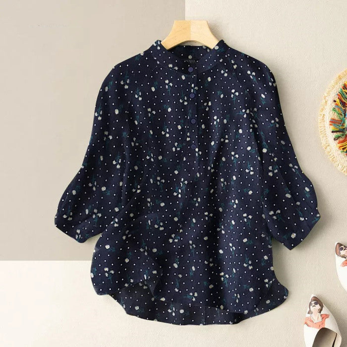 Floral Lantern Sleeve Blouse