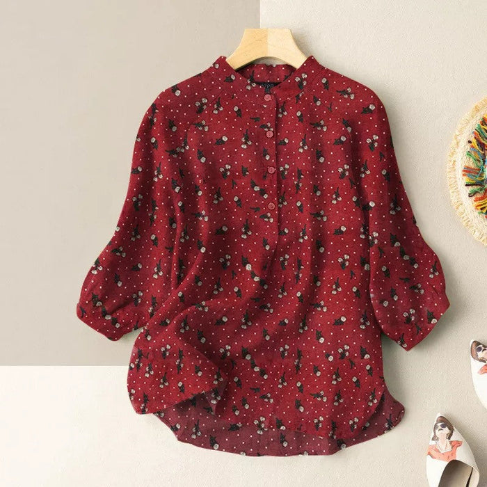 Floral Lantern Sleeve Blouse