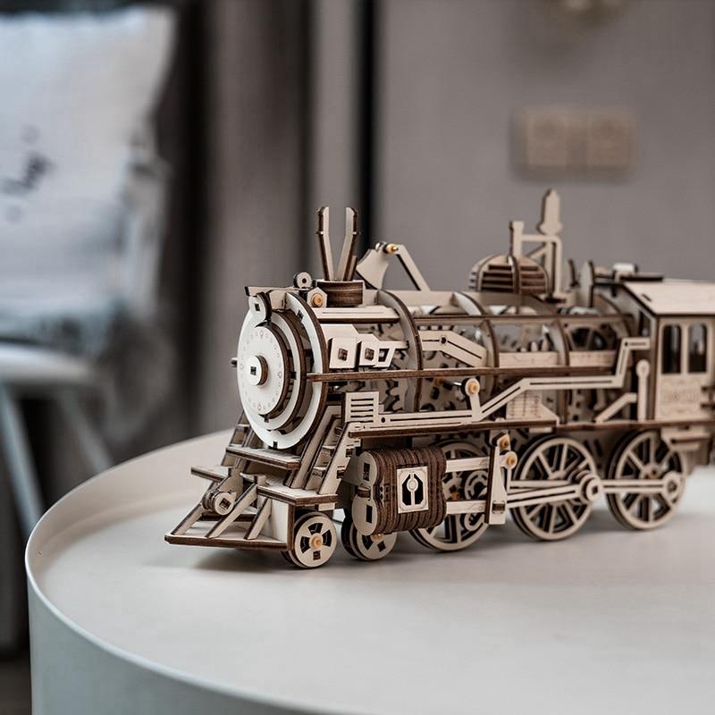 3D Wooden Moveable Train Building Kit