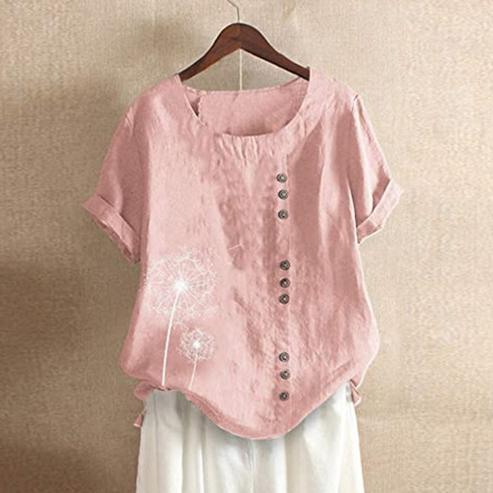 Dandelion Patch Button Summer Blouse