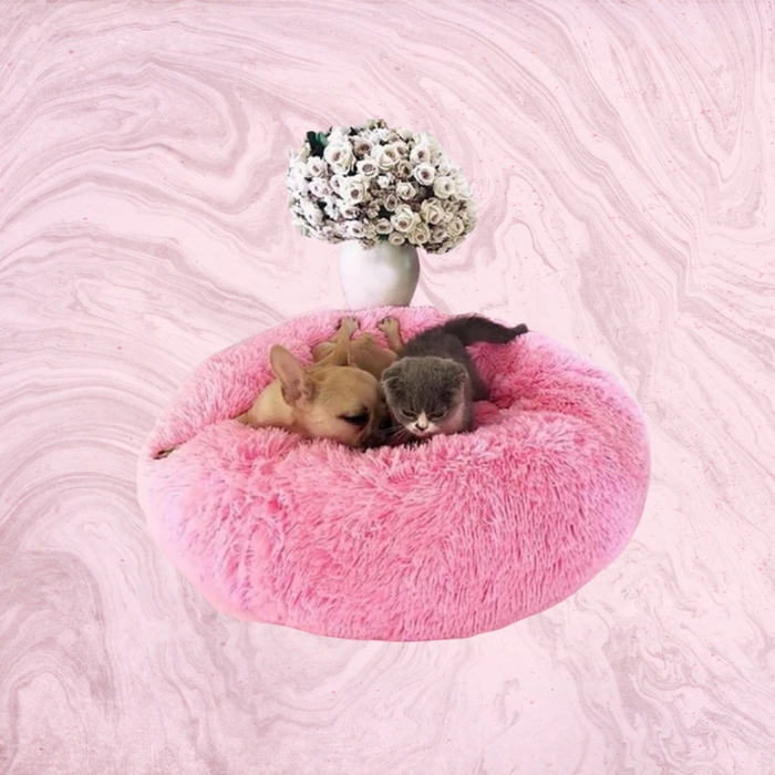 Calming Faux Fur Stretch Pet Bed