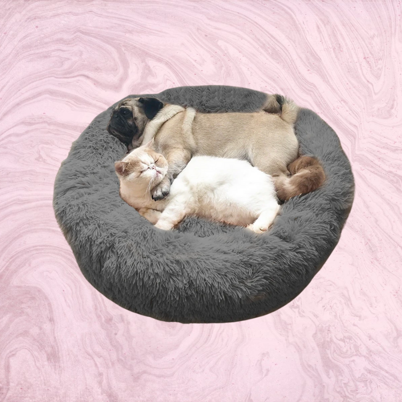 Calming Faux Fur Stretch Pet Bed