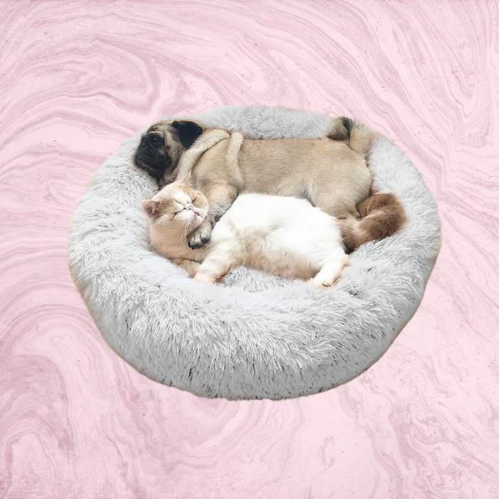 Calming Faux Fur Stretch Pet Bed