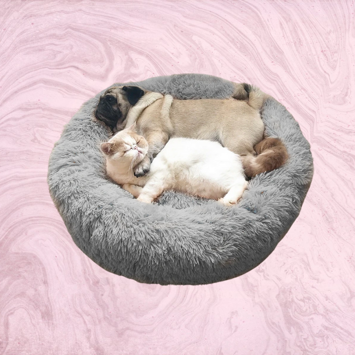 Calming Faux Fur Stretch Pet Bed