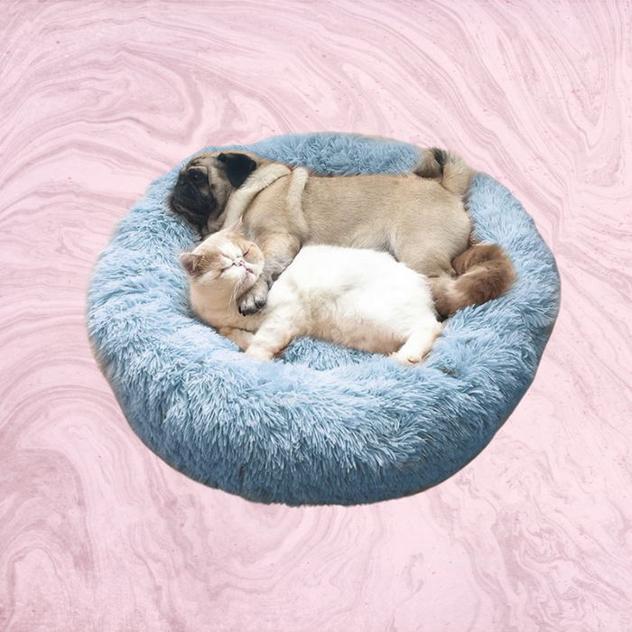 Calming Faux Fur Stretch Pet Bed