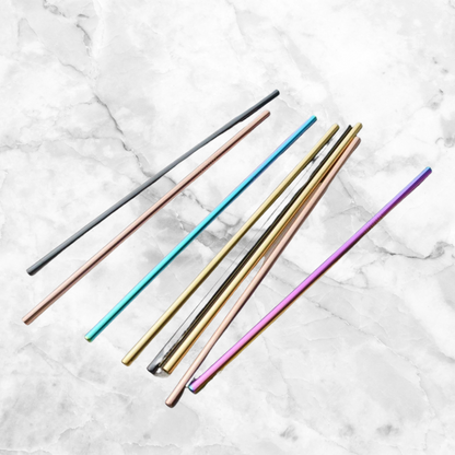 4 & 8 Pack Stainless Steel Rainbow Straws