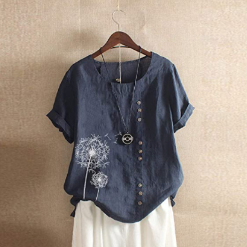 Dandelion Patch Button Summer Blouse