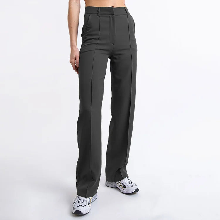 High Waisted Suit Pants With Straw Pleats